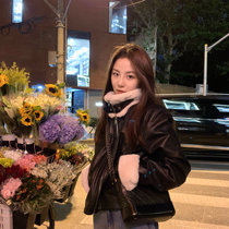 YUYUREAL-Ghost Horse Little Sweetheart Fur All-in-One Motorcycle Suit Womens Autumn and Winter New High-quality Fur Coat