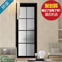 Custom kitchen toilet swing door black narrow edge thin frame titanium magnesium aluminum alloy modern simple sliding door hot sale