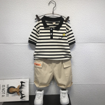 Boys summer clothes suit 2022 new ocean gas baby net red Two sets of damp children Summer handsome chic clothes