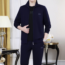 High End Middle Aged Sports Suit Mens Spring Autumn Season Three Sets Middle-aged Brands Men Casual Sportswear Dad Dress