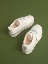 TU JIA~~Xiaoxiang windbreaker cloth thick bottom autumn and winter new Velcro bread casual board biscuit shoes female blogger with the same style