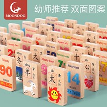 Childrens dominoes code cards puzzle power large number building blocks baby recognition Chinese character toys 100 pieces