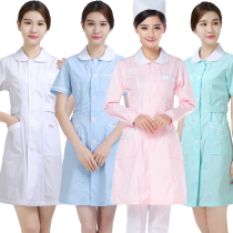  Nurse uniform short-sleeved round neck beauty shop overalls Medical white coat summer intern overalls thin section