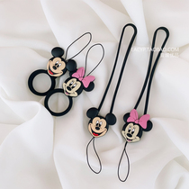 Cute cartoon silicone mobile phone lanyard short bracelet rope wristband hanging hand pendant Ring buckle small hand rope pendant