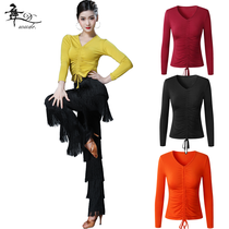 New Latin dance female adult blouses stream Su dance pants Long sleeve Modale Short of a sexier training performance