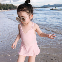 Girl skirt style one-piece quick-drying swimsuit 2021 new childrens summer Women baby cute foreign style swimsuit