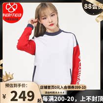 Columbia sweater womens 2021 summer new round neck stitching pullover sportswear long-sleeved T-shirt jacket