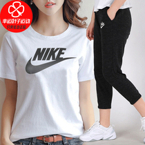 Nike Nike short sleeve ankle-length pants women set 2021 summer new sportswear round neck T-shirt sweatpants two-piece