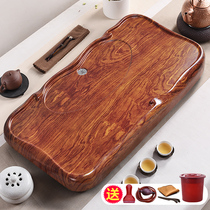 Tea tray household solid wood tray large kung fu tea set simple whole small tea table drainage small tea Sea