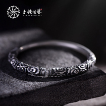 Thousand Hammer Jiayi Xinhua Village Handmade Golden Hoop Sticks 999 Foot Silver Bracelet Couple Jewelry Bracelet