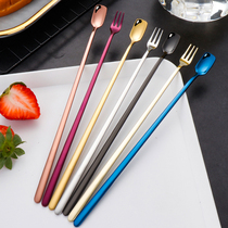 304 stainless steel long handle mixing spoon Small spoon seasoning coffee spoon Extended creative ice spoon Dessert honey spoon