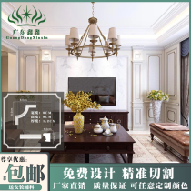 A full set of custom PU line curved arc decorative strip living room background wall shape frame corner flower decoration combination imitation plaster