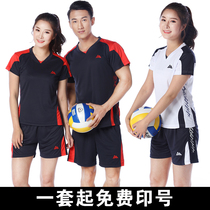 2021 new custom group buy mens volleyball suit suit team uniform short sleeve game suit volleyball suit womens training suit