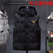 2021 autumn and winter down cotton vest mens coat slim youth trend Cotton horse clip waistcoat and fat large size vest
