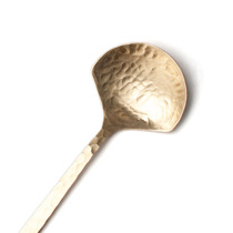 Copper spoon Handmade brass spoon Sample room tableware thickened fan-shaped ginkgo biloba hammer pattern portable spoon copper fill