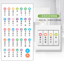 Household switch panel sticker logo label indicator sticker wall socket light wall sticker decorative protective cover