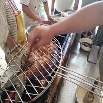 One-piece stainless steel grilled fish clip barbecue mesh commercial large thickened roast fish clip grilled fish mesh grill grill clip