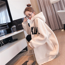 Winter dress Big size 200 catty Sister Long sleeves Garnter Thickened Sweatshirt Woman Blouse Jacket Cardiff Pregnancy Woman Dress Fashion