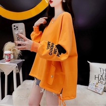 2022 Spring loaded with big code 200 catty and younger sister mm long sleeve sweatshirt woman blouse with loose gestation of temperament