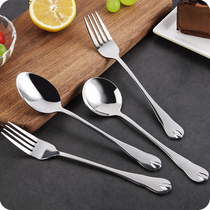 Yousiju stainless steel long handle fork spoon household kitchen soup spoon spoon spoon children spoon fork hot pot spoon