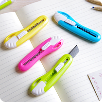 Deli candy color art knife with lanyard hole letter opener knife tool knife Office cutting cutting knife Wallpaper knife