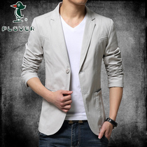 Woodpecker suit male 2021 spring and autumn casual suit Korean version of youth slim small suit cotton wild jacket male