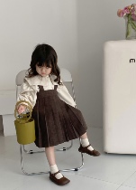 Not Home | Girls Korean version of Korean Air Academy Wind braces 100 pleats with dress exclusive custom navy collar shirt