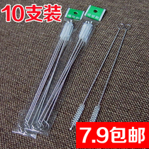 (10pcs)Baby bottle straw brush Stainless steel nylon brush Slender small brush cleaning brush