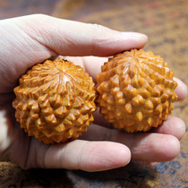 Aged material authentic Taihang solid wood cliff cypress health ball text play hand massage ball middle-aged and elderly high oil diameter 4 3cm