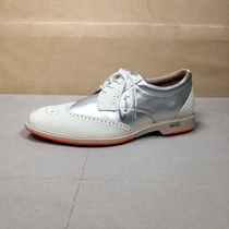 New leather golf shoes womens golf waterproof Bullock British carved flat-bottomed casual sports shoes