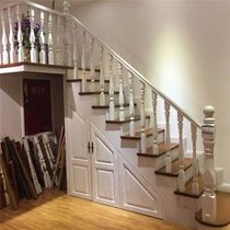 Single step staircase home simple modern handrail series Amandshurica BK-03 small column log handrail one meter