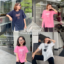 mini denier dress summer new minimalist English casual short sleeve blouses female dress girl round neck t-shirt tide