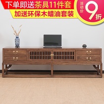 New Chinese TV cabinet Old Yyu wood solid wood floor cabinet Storage Side Cabinet Dwarf Cabinet Zens living room tea table TV and TV cabinet