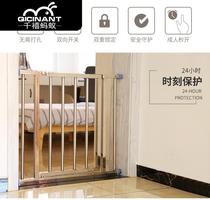 Childrens fence baby stairway door fence balcony Pet fence stainless steel door bar punch-free