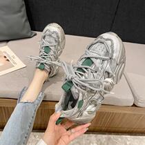 Hot Pin Burst ~ Conspicuty Old Daddy Shoes Women 2022 New Retro Make Old Lace Thick Bottom Casual Sneakers Breathable