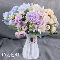 Hydrangea peony bouquet simulation flower flower art tea table interior decoration rose decoration bouquet table fake flower silk flower art