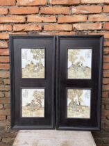Shallow drop cai ci qi calligraphy and painting gua ping pair