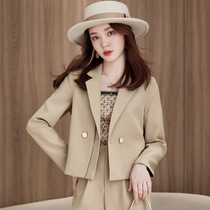 Non-scalding suit jacket woman 2022 new spring and autumn advanced design sensation niche career suit small sub 150cm