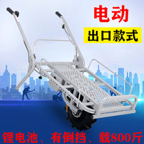 Lithium battery electric unicycle agricultural climbing hand push chicken bus climbing Orchard oil transport trolley gasoline