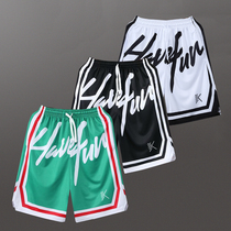 New basketball pants mens American KT Thompson same training five-point pants street ball speed-dry sports shorts wide pine summer