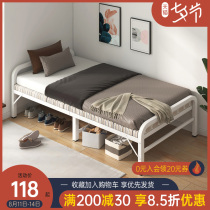 Folding bed Household bedroom simple single bed Office nap 1 meter 2 small apartment rental room Double portable bed