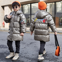 Boy winter down jacket 2021 New thick disposable long-term foreign style middle child White Duck down coat