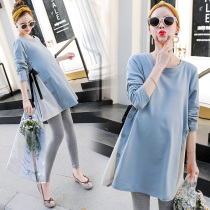 Pregnancy woman dress Spring and fall blouses blouses Long sleeves Fashion Two suits Spring Dress Shirt T-shirt Dress Undershirt Woman