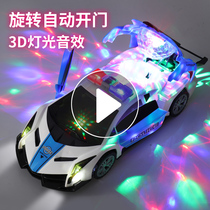 Can dance rotating electric with music Universal police car toy car children trembles 6 boys 1-2-3 years old car
