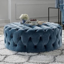 Fit room stool cloakroom sofa stool fabric change shoes test shoes European style modern simple footstool light luxury round