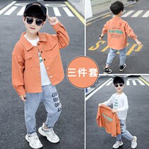 Boy Three sets of spring clothing suit 2022 New child clothes Spring autumn Children boy handsome Childrens nets red tides