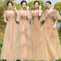 Bridesmaid uniform 2021 new winter niche senior sense sister Group dress female wedding bridesmaid dress long sleeve winter