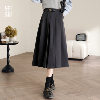 taobao agent Classic suit jacket, autumn pleated skirt, fitted long umbrella, 2023 collection, A-line, mid length