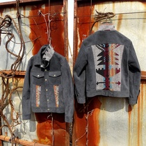 Spring New Navajo Totem~Suede Cowhide lightweight denim