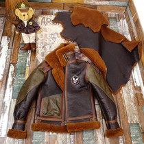 After the coupon 1180 thickened native high density sheepskin wool one-piece cold badge edition B3 leather jacket